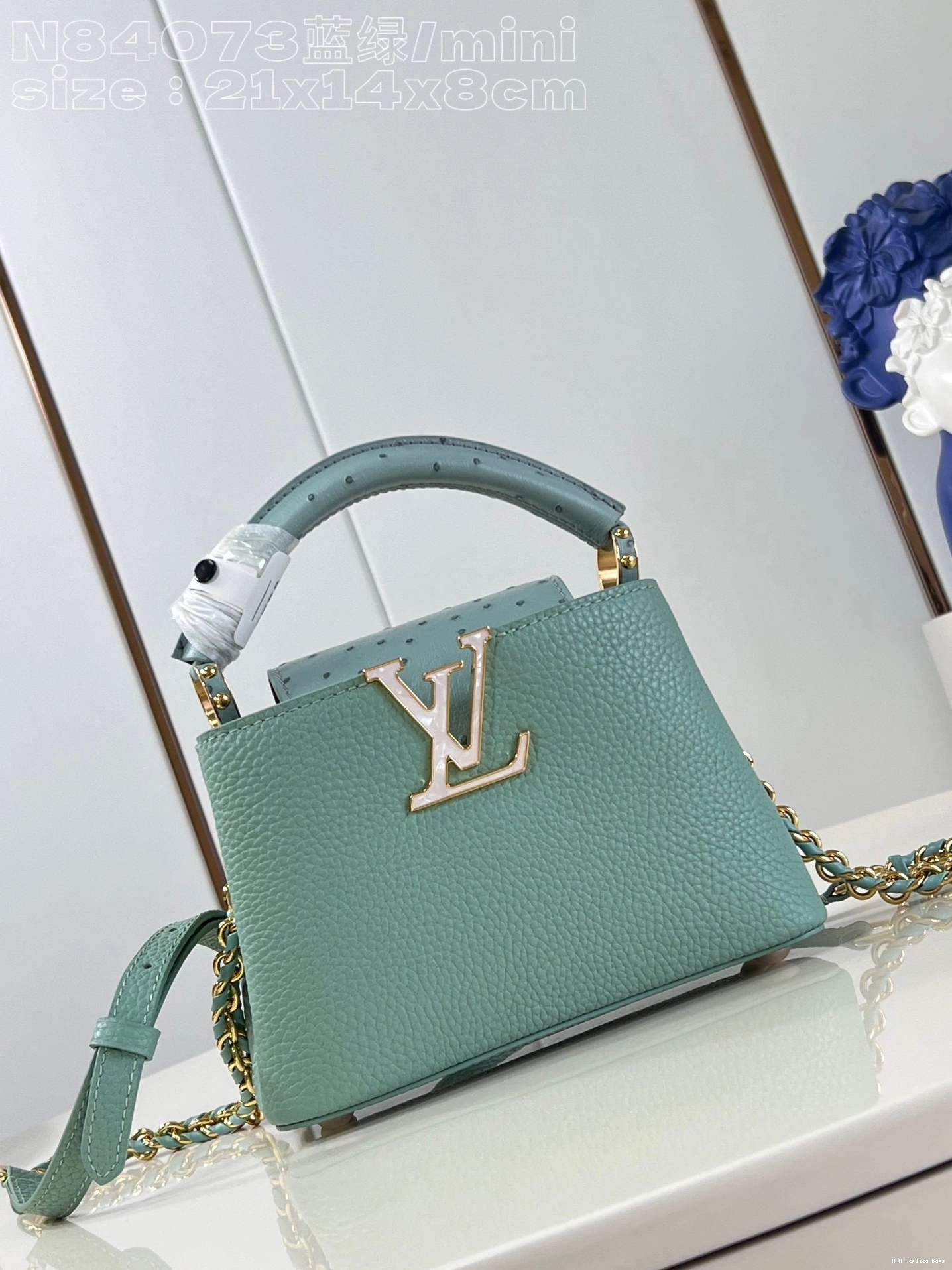 Aaa replica ru LOUIS VUITTON MINI-22*12*8CM CAPUCINES 0713